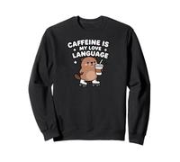Caffeine Is My Love Language Cute Beaver Roller Skating Sudadera
