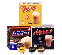 cafféluxe Mars, Snickers & Twix Dolce Gusto Cápsulas de chocolate caliente - 24 Cápsulas de chocolate caliente