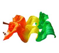 CaFfen Abanico Velo De Seda Danza Abanico de Seda for Danza del Vientre, Velo Real, rayón, 1 Mano Izquierda + Derecha(FS18,150cm Imitation Silk)