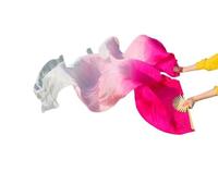 CaFfen Abanico Velo De Seda Danza Abanico de Seda for Danza del Vientre, Velo Real, rayón, 1 Mano Izquierda + Derecha(FS307,120cm Imitation Silk)