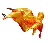 CaFfen Abanico Velo De Seda Danza Abanicos de Seda for Danza del Vientre, 1 par, Color Degradado, teñidos a Mano, imitación Real(SZ006,120x90cm)