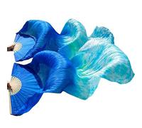 CaFfen Abanico Velo De Seda Danza Abanicos de Seda for Danza del Vientre Real/rayón for Mano Izquierda y Derecha 9,120x90cm Real Silk