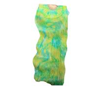 CaFfen Abanico Velo De Seda Danza Velos de Seda Real, 1 par/1 Pieza, abanicos Hechos a Mano for Danza del Vientre for Mujer, teñido Anudado(Style 1,180x90cm 1PC)