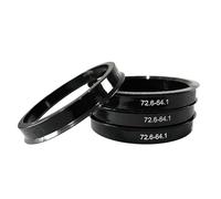 CaFfen Centradores De Llantas 4 Anillos centrados for Cubo de Rueda de Coche de Material plástico Negro, Anillo centrado de tamaño 72,6-64,1. 72,6 mm a 64,1 mm. Anillos Centradores Llantas