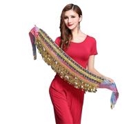 CaFfen Danza del Vientre Traje De Dança Do Ventre Roupas Cinto Bellydance Cintura Corrente Hip Cachecol Feminino Menina(Multi)