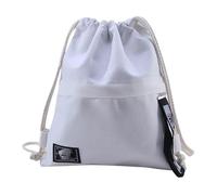 CaFfen Mochila Cuerdas Bolsa de lona, bolsa algodón con cordón, bolsa bolsillo for compras, escuela, viajes, almacenamiento a prueba polvo(White-3pcs)