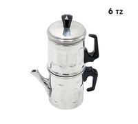 Caffettiera Napoletana Diamante Ilsa 6 Tazas Espresso de Aluminio, 2 Manicos