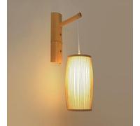 CAFIEDR Apliques de Pared de Madera de bambú, lámpara de Pared Zen Tradicional Oriental con Pantalla de Jaula, Casquillo E27, luz de Pared para pasillos, escaleras, Dormitorio, iluminación de Noche
