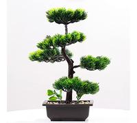 CAFIEDR Árbol bonsái Artificial pequeño, Plantas Artificiales, Pino de Belleza, Pino fénix de imitación, Planta en Maceta, bonsái Realista, Oficina, Bricolaje, decorati(A 4 Fork Stone Basin)