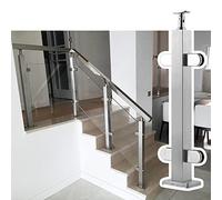 CAFIEDR Columna de barandilla, Poste Cuadrado para escaleras Interiores, Abrazadera Vertical para Suelo, barandilla de Acero Inoxidable, Gris Oscuro, 125 cm