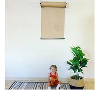 CAFIEDR - Dispensador de rollos de papel Kraft para habitación infantil, soporte de pared con soporte metálico, fácil de montar (negro 67 cm/26,4 pulgadas de ancho)
