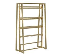CAFIEDR Estantes de exhibición para Tiendas de Ropa, estantes de exhibición para boutiques de lencería, estantes de exhibición de Isla de Doble Cara, Soporte de almacen(Oro 100x40x135cm)