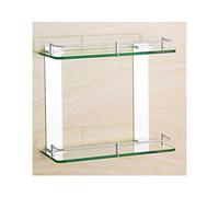 CAFIEDR Estantes de Vidrio para baño Estante de 2 Niveles Espacio para Montaje en Pared Carrito de Ducha de Aluminio Cesta de baño Estante de Almacenamiento (Color: 25 cm) (20 cm)