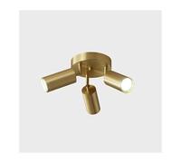 CAFIEDR Foco de Cobre con Montaje en Techo, Foco de Acento E27, Redondo, Fijo, Kit de iluminación de riel, lámpara de Techo de latón Ajustable, 3 Luces