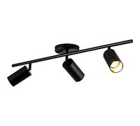 CAFIEDR Foco de Techo LED Moderno con riel Ajustable Dorado, Paquete de 2, Aplique de Pared Giratorio Flexible, Foco Interior Compatible con Dormitorio y Sala de Estar, 3 Luces, Color Negro