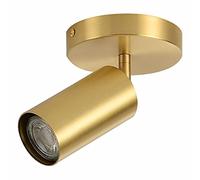 CAFIEDR Foco de Techo LED Moderno con riel Ajustable Dorado, Paquete de 2, Aplique de Pared Giratorio Flexible, Foco Interior Compatible con Dormitorio y Sala de Estar - 1 luz Dorada