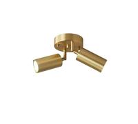 CAFIEDR Kit de iluminación de riel Fijo con Foco de Techo Redondo de Cobre, lámpara de Acento multidireccional, focos de Placa para Cocina, Dormitorio, Comedor, Oficina - Un Color - 2