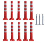 CAFIEDR Kit de Postes con Conos canalizadores de Alta Visibilidad de 45 cm/75 cm de Altura, Conos canalizadores Flexibles para Montaje en Suelo para estacionamientos, e(#1 18in/45cm 10 Pack)