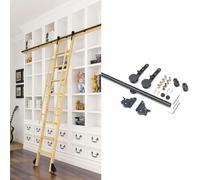 CAFIEDR Kit de riel para Escalera, herrajes para Escalera rodante 01ry, Kit de riel para Escalera Deslizante, Rodillo de Piso Wi, un Color, 6.6 pies