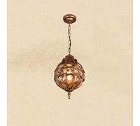 CAFIEDR Lámpara Colgante de Techo Impermeable Mediterranean Ball, Farol de Aluminio y Cristal para Exteriores, Resistente a la Lluvia IP65, Casquillo E27 para iluminación de jardín, Porche y Patio.