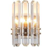 CAFIEDR Lámpara de Pared Americana E14 de Cobre, Soporte de cabecero de Cristal posmoderno, Foco de Pared de Lujo, Compatible con candelabros.