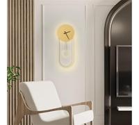 CAFIEDR Lámpara de Pared de Metal para Interiores con Reloj Redondo LED Moderno para Dormitorio, Estudio o decoración de Pared, 28 W, Forma Vintage para escaleras.