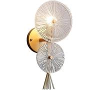 CAFIEDR Lámpara de Pared Francesa de Lujo posmoderna, lámpara con Soporte de Cristal Italiano, Foco Decorativo Sencillo para mesita de Noche, bañador de Pared con Disco de Cristal, lámpara de araña.