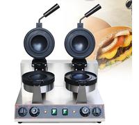 CAFIEDR Máquina para Hacer gofres Comercial, máquina eléctrica para Hacer gofres de Hamburguesas, máquina para Hacer gofres de Helado de Acero Inoxidable, tostadora de Pan con Control de Temperatura
