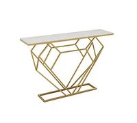 CAFIEDR Mesa De Centro Estante De Almacenamiento De Mármol, Mesa Consola, Mesa De Sofá, Mesita De Noche Estrecha Adecuada para Espacios Pequeños, Fácil De Montar, 2 Col,Golden Color
