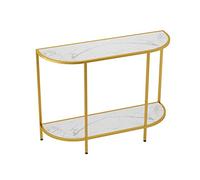 CAFIEDR Mesa de Centro, gabinete de Consola de mármol, Pared Simple, Mesa Estrecha, Mesa de Consola para Sala de Estar, 39,3 × 11,8 × 31,4 Pulgadas,B