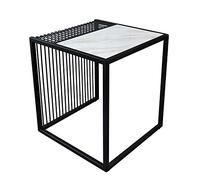 CAFIEDR Mesa De Centro Mesa Auxiliar De Mármol, Mesa De Centro De Metal, Mesa De Centro, para Sala De Estar, Dormitorio, Cocina, Negro