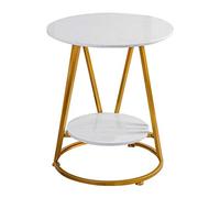 CAFIEDR Mesa De Centro Mesa Auxiliar De Mármol Nórdico, Mesa De Sofá De Metal, Mesa De Centro Redonda, Adecuada para La Familia, Sala De Estar, Oficina