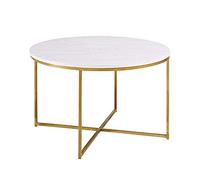 CAFIEDR Mesa de Centro Mesa Auxiliar de Metal para el hogar Mesa de balcón Mesa Redonda pequeña Flor Varias mesas de Centro de mármol - Tamaño Opcional,70cmx70cmx45cm