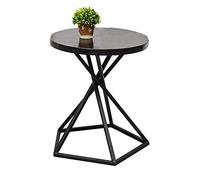 CAFIEDR Mesa De Centro Mesa Auxiliar, Mesa De Centro De Metal Negro Mesita De Noche Sala De Estar Dormitorio Mesa De Esquina 45 Cm X 45 Cm X 50 Cm