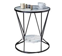 CAFIEDR Mesa De Centro Mesa Auxiliar para Sofá con Estante De Almacenamiento Mesa De Centro Mesita De Noche Mesa para Computadora Portátil, Estructura De Metal, Tablero,C
