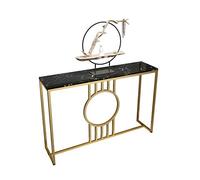 CAFIEDR Mesa De Centro Mesa Consola De Mármol Negro, Mesa De Decoración De Pasillo, Mesa De Sofá para Sala De Estar, Mesa De Almacenamiento para Balcón, 31.4x11.8x31.4