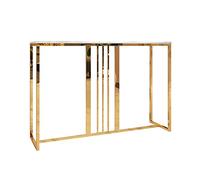 CAFIEDR Mesa de Centro Mesa Consola de Metal, Mesa Auxiliar de sofá de mármol, Estante de Almacenamiento, Mesa Estrecha para Sala de Estar, Mesa Decorativa