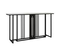 CAFIEDR Mesa de Centro Mesa Consola Estrecha, Mesa de Pasillo de mármol, Mesa de Entrada, Estructura de Metal, para mesita de Noche de Dormitorio