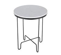 CAFIEDR Mesa De Centro Mesa De Centro De Mármol, Estructura De Metal, Mesa De Sofá, Mesa Redonda Pequeña, Mesa De Refrigerio para Interiores Y Exteriores Impermeable A,B