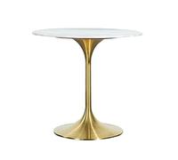 CAFIEDR Mesa De Centro Mesa De Centro De Mármol, Mesa Auxiliar Redonda De Acero Inoxidable, Mesa De Almacenamiento para Sala De Estar Pequeña, 60 * 60 * 75 Cm