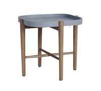 CAFIEDR Mesa de Centro Mesa de Centro Redonda Gris Mesa Auxiliar para sofá de 50x50,5 cm de diámetro con pies de Madera,A