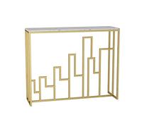 CAFIEDR Mesa De Centro Mesa De Pasillo Dorada, Mesa Consola De 80 Cm, Mesas De Entrada, Estructura De Metal Estable, Mesa De Sofá Simple, Fácil De Montar