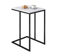 CAFIEDR Mesa de Centro Mesa de sofá de Hierro Forjado nórdico Mesita de Noche Mesa de Centro pequeña de mármol-43 × 35 × 58 cm,B
