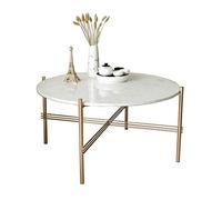 CAFIEDR Mesa de Centro Mesa Redonda de Metal Dorado Mesa Auxiliar Minimalista Moderna Mesa de diseño tamaño Opcional,60cm*60cm*40cm