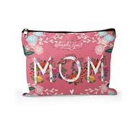 Cafl Bolsa de maquillaje para mujeres y niñas, organizador de viaje portátil de gran capacidad, 10 x 8 pulgadas, Thank You Mom036