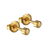 Caflon Oficiales Blu Ear Piecing Ball Studs Gold Regular Ball (5 pares), Acero inoxidable