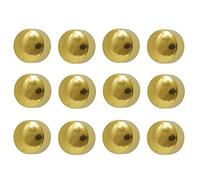Caflon - Pendientes de bola para oreja (12 pares, acero quirúrgico, 4 mm, bañados en oro)
