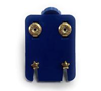 Caflon Pendientes oficiales Blu Ear Piecing con estrella dorada (1 par), Acero inoxidable