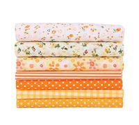 Cafopgrill 7 unids Diferente Patrón Patchwork Tela Algodón Amarillo Batiks Costura Scrapbooking Acolchar Artcraft para Coser Craft Cloth DIY Wallet Cojín Cubierta(25 * 25cm)