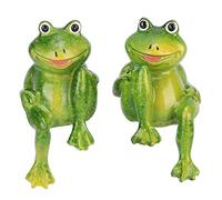 Cafopgrill Decoración de jardín Adorno de Resina 2 Piezas Ranas de Resina Estatua Escultura de decoración de jardín al Aire Libre para Escritorio de hogar Adorno de jardín